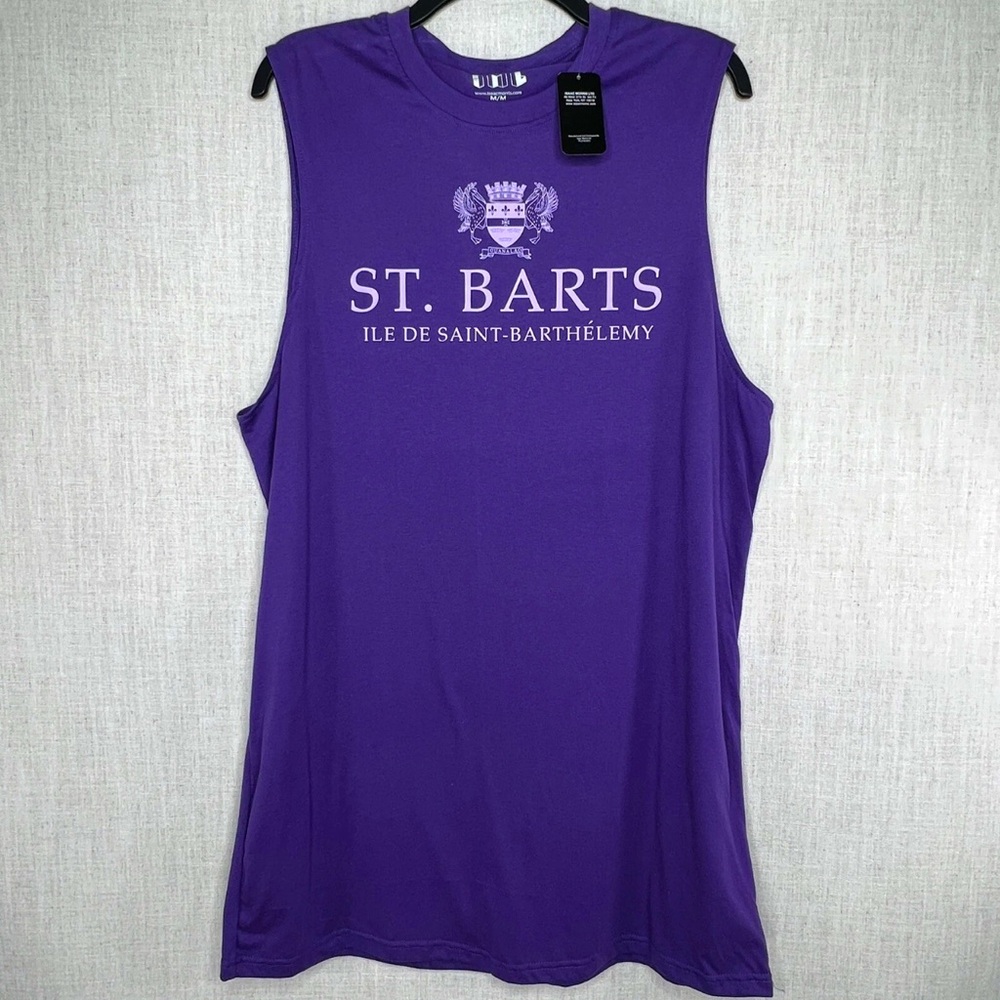 IML‎ St Barts Island Sleeveless Shirt Dress Womens M Purple Luxury Vacation New